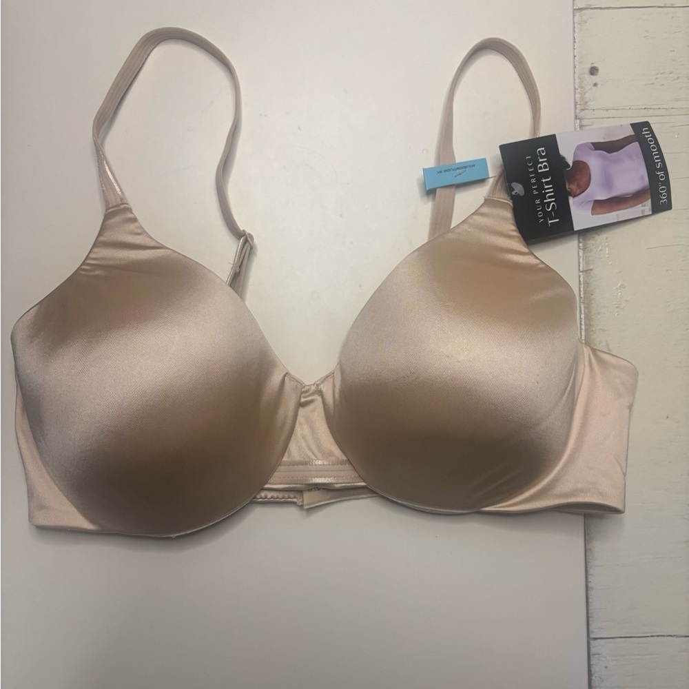 Bali Size 36C One Smooth & Concealing T-Shirt Bra 360 Smooth Beige Underwire NEW